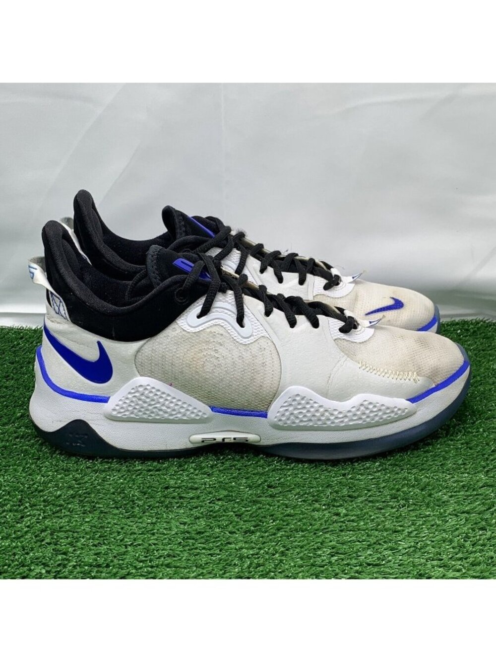 Nike PG 5 PlayStation White Blue Men’s Size 9.5 CW3144‑100 No Box Beaters